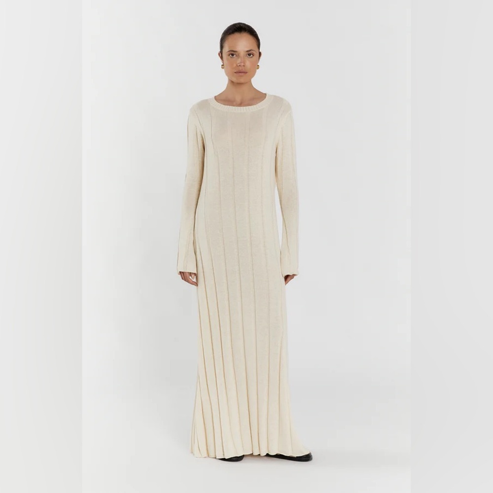 DISSH Emery Cream Long Sleeve Maxi Dress